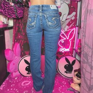 Y2k Silver Jeans Low Rise Boot Cut Jeans Size 27”